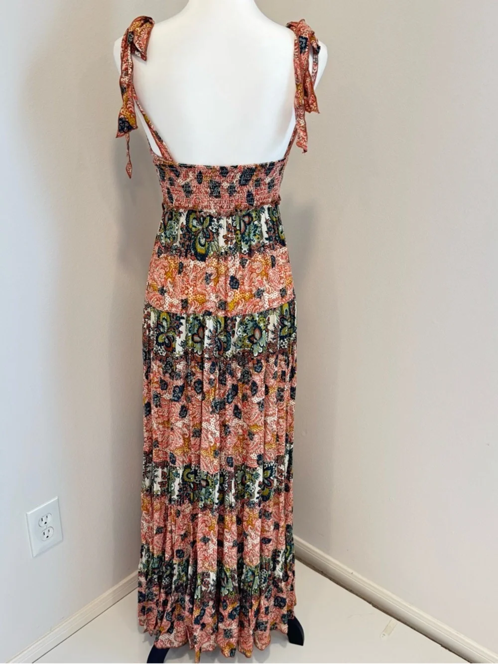 free people let's smock about it maxi dress Free People Lets Smock About It Maxi SunDress Floral Black Combo C2